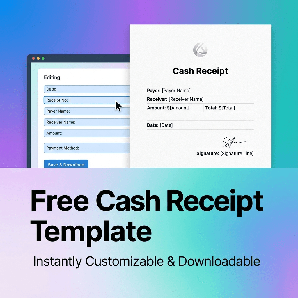 Cash receipt example - simple payment confirmation