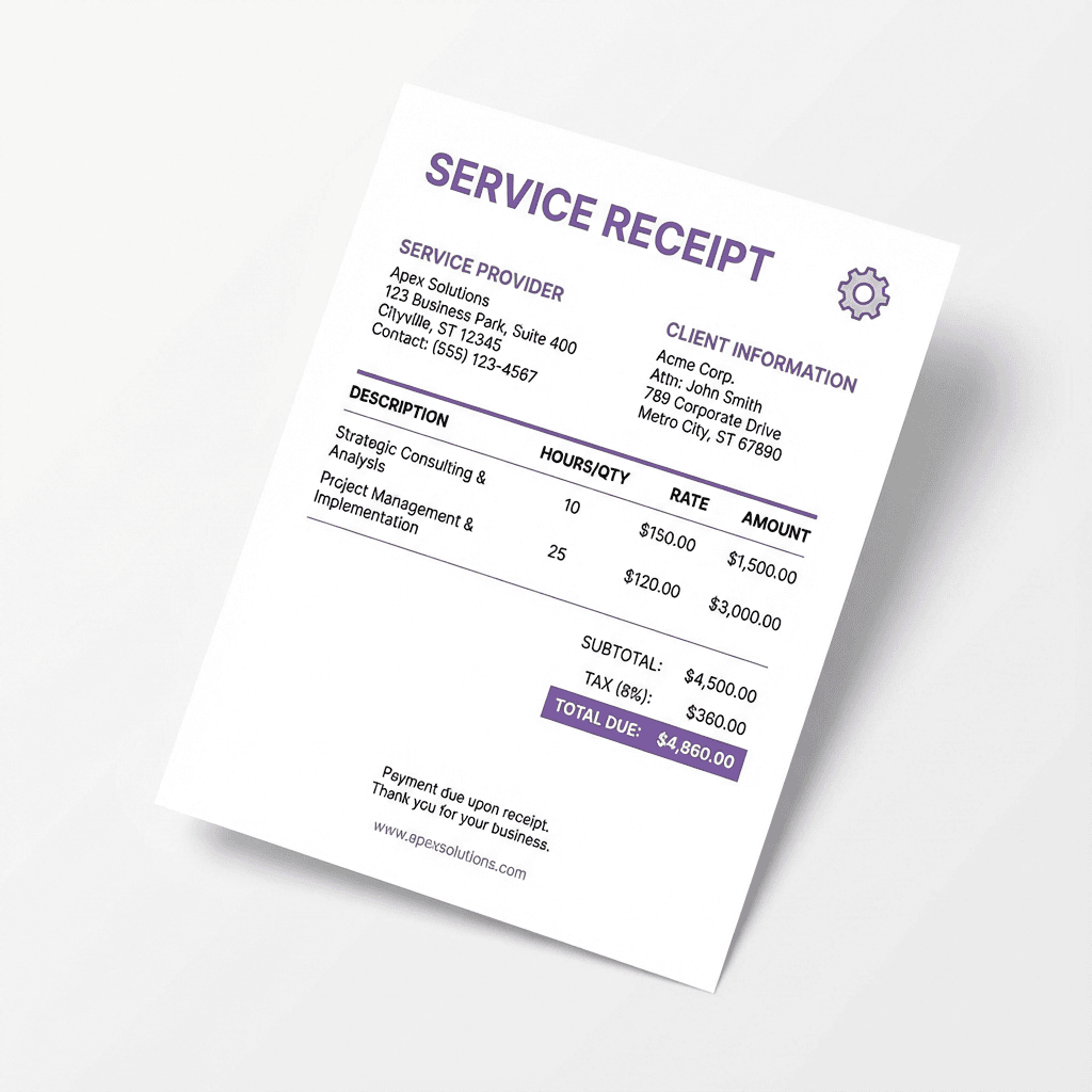 How to Write a Receipt for Services Rendered